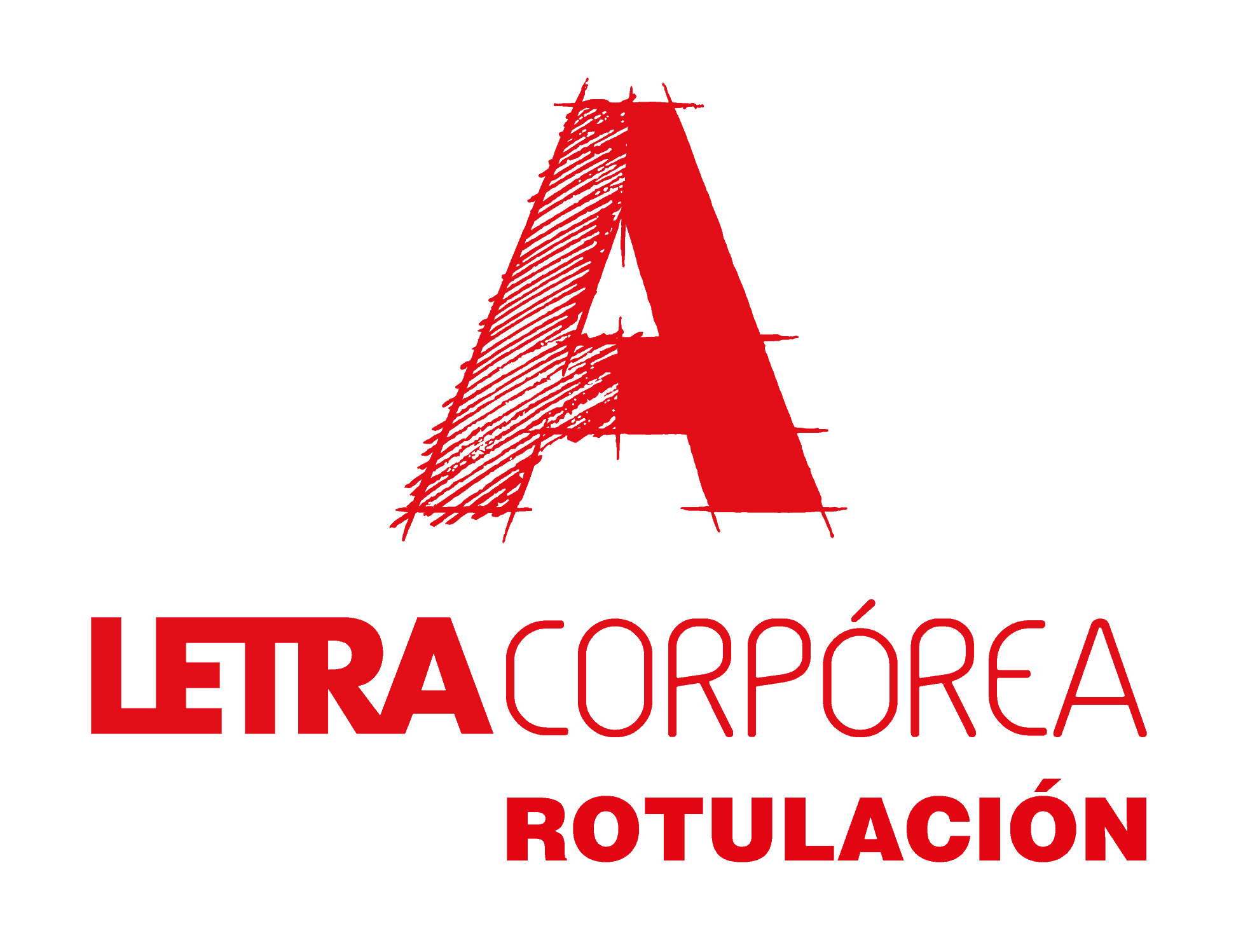 Letra corpórea en rojo para rotulación y señalización empresarial.